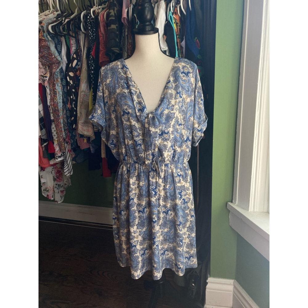 Women's H&M Blue Paisley Dress Size 14